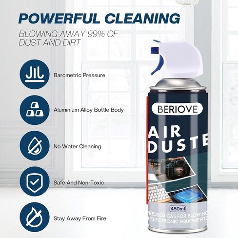 Compressed Air Duster Spray: Keyboard Cleaner Air Spray 15.4oz (3Pack) - Air Duster Compressed Air Can for Electronic Keyboard Computer in Kuwait