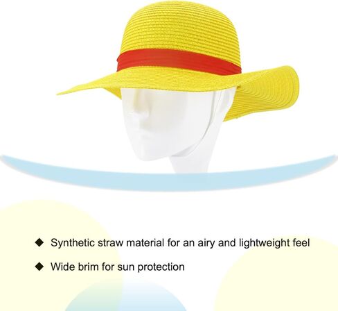 Straw Hat Red Ribbon Performance Animation Cosplay Accessories Hat in Kuwait