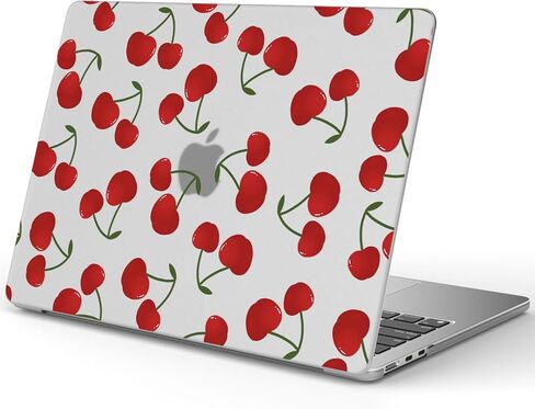 Idocolors Cute Cherry Case Compatible with MacBook Air 15 Inch(Models A2941/A3114) with Liquid Retina Display Touch ID, Transparent Frosted Protective Hard Case Anti Scratch Cover in Saudi Arabia