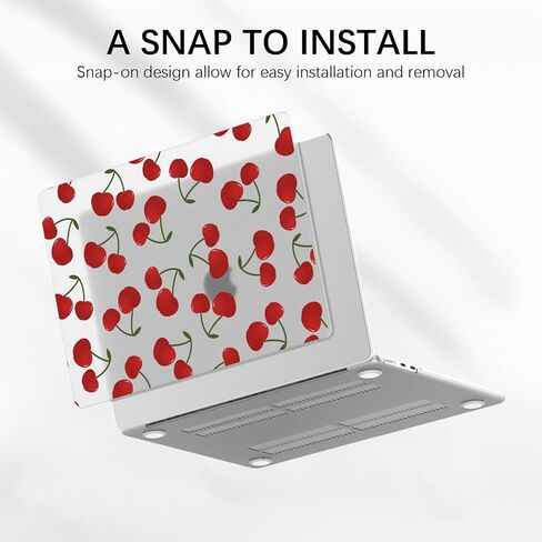 Idocolors Cute Cherry Case Compatible with MacBook Air 15 Inch(Models A2941/A3114) with Liquid Retina Display Touch ID, Transparent Frosted Protective Hard Case Anti Scratch Cover in Saudi Arabia