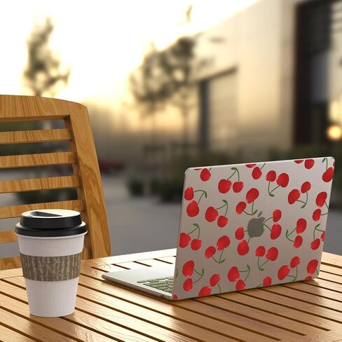 Idocolors Cute Cherry Case Compatible with MacBook Air 15 Inch(Models A2941/A3114) with Liquid Retina Display Touch ID, Transparent Frosted Protective Hard Case Anti Scratch Cover in Saudi Arabia