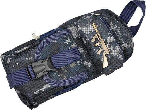 Maydahui Camo مقلمة على شكل مسدسات ذات سعة كبيرة لحمل القلم 3 مقصورات حقيبة أقلام رصاص صندوق أدوات مكتبية منظم تخزين نمط صغير أزرق in Saudi Arabia