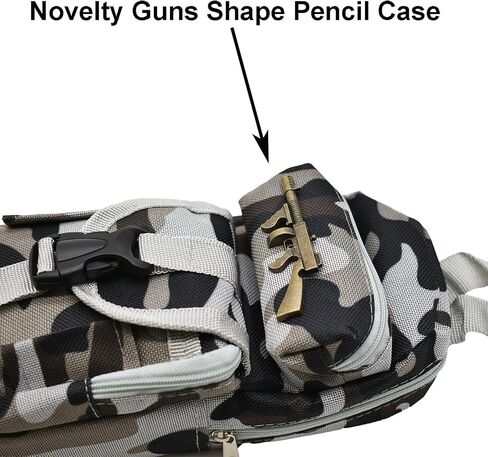 Maydahui Camo Pencil Case Guns Shape Large Capacity Pen Pouch Holder 3 Compartments Pencil Bag Stationery Box Storage Organizer Small Pattern Blue in Saudi Arabia