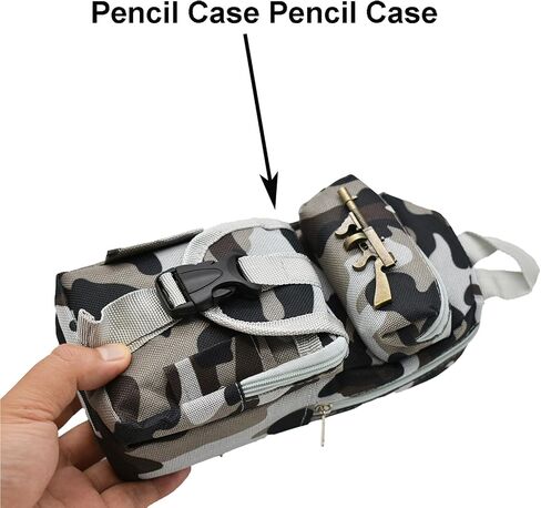 Maydahui Camo Pencil Case Guns Shape Large Capacity Pen Pouch Holder 3 Compartments Pencil Bag Stationery Box Storage Organizer Small Pattern Blue in Saudi Arabia