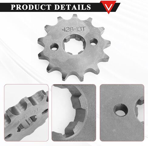 PRO BAT 428 13T 17mm دراجة نارية ضرس المحرك الأمامي لـ 50cc 70cc 110cc 125cc TaoTao Loncin Lifan Zongshen Roketa Coolster Sunl Chinese ATV Quad Dirt Pit Mini Bike Go Kart 4 Wheeler Moped in Kuwait