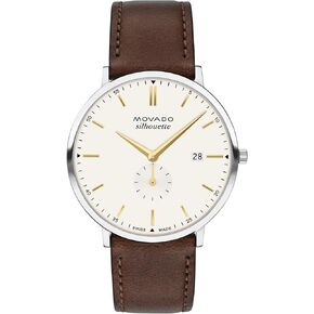 Movado Silhouette Men's Watch - Swiss Quartz Movement, Leather Strap - 3 ATM Water Resistance - Classic, Luxury Fashion Timepiece for Him - 40mm in Saudi Arabia