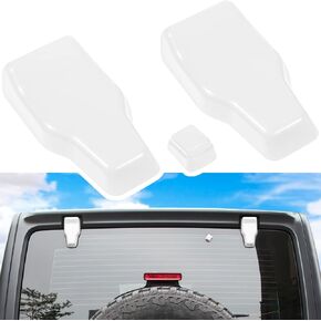 Rear Tail Door Window Hinge & Rain Wiper Nozzle Cover Trim for 2018-2022 Jeep Wrangler JL JLU Sports Sahara Freedom Rubicon Unlimited 2-Door & 4-Door Exterior Accessories Decoration (Pink 3PCS)