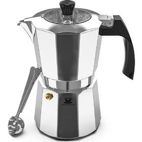 Cafe Du Chateau French Press Coffee Maker - Heat Resistant Glass with 4 Level Filtration System, Stainless Steel Housing - Brews Coffee and Tea - Large 34 Oz Carafe Coffee Presser
