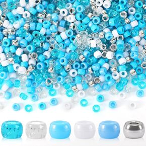 UPINS Day Pony Beads, 2000Pcs Glitter Pink Red Round Plastic Pony Beads for Jewelry Making Party DIY Decoration Necklace Bracelets Romantic Accessories (8 Colors)