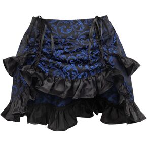 Daisy corsets Women's Blue/Black Brocade Ruched Bustle Skirt