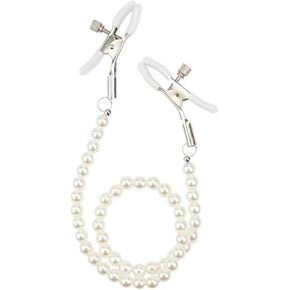 Nipple Clamps with Pearl Body Chain for Women Adjustable Pressure Breast Nipple Clips Body Chains Necklaces Stainless Steel Non Piercing Body Jewelry