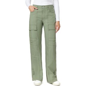 kensie Jeans for Women High Rise Cargo Pants with Tab Bottom 27.5-Inch Inseam, Sizes 0-14