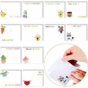 12 Pcs Inspirational Sticky Notes 3 x 4 Inch Motivational Teacher Notepad Sets Cute Post Note Positive Memo Gifts for Office Student Nurse Coworkers 480 Sheets Work Paper Studying Supplies