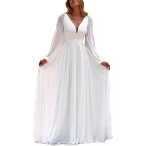 Long Sleeves Wedding Dresses for Bride Mermaid Satin Formal Evening Party Dress with Train