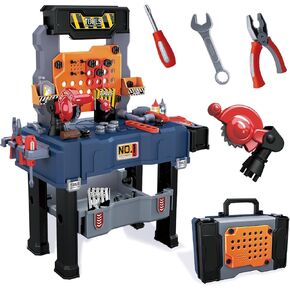 Kids Tool Bench Set Transformable Tool Set, Pretend Play Construction Workbench Toys for Toddlers, Build a Kids Tool Workshop Set for Boys and Girls Learning Gift