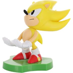 Exquisite Gaming: Holdems: SEGA - Super Sonic - Earbud & Phone Holder, Cable Guys Stand, Mini Collectibles with a Twist, Classic Sonic, Licensed Figure