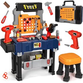 Ochido Boy Toys for 3 4 5 Years Old - Kids Tool Bench,Realistic Toy Tools,Multifunctional Transformable Toolbox,Pretend Play Kids Tool Set Gifts for Toddlers Boys