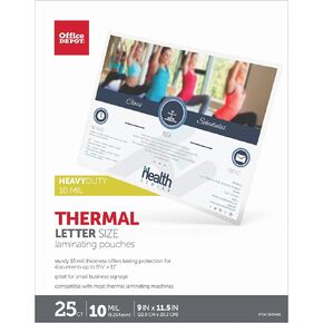 Office Depot® Brand Laminating Pouches, Letter Size, 9" x 11-1/2", Pack Of 25 Pouches