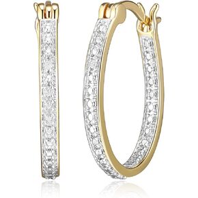 Amazon Essentials Diamond Accent Hoop Earrings (previously Amazon Collection)