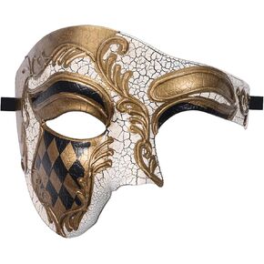 OIDEA Masquerade Mask for Men: Phantom Of The Opera Mask One Eyed Half Face Mask Party Mardi Gras Carnival Venetian Mask