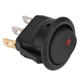 12V Round Rocker Toggle Switch LED ON/Off Toggle Switch LED Dot Light Switch for Car Truck Van Dash Boat, Red Light