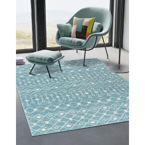 Unique Loom Tribal Trellis Collection Area Rug - Alaoui (4' x 6' Oval Orange and Red/Ivory)