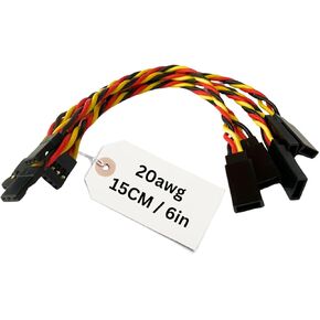 BackBayRC - 20awg Twisted Servo Extension Cable - 100 Strands for RC Vehicles, Drones, E-Bikes - 6 Lengths / 5 Wires per Pack (90CM / 36in / 3ft)