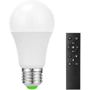 Ambimall 9W LED Light Bulbs with Remote Control, Stepless Dimmable 3000K-6000K,E26 Base
