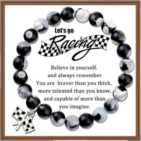 PARTNER Car Racer Gift Racing Flags Bracelet Checkered Flag Race Day Gift for Racing Fans