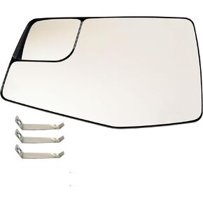 Driver Side Heated Mirror Glass Compatible with 2019-2021 Chevrolet Silverado 1500 GMC Sierra 1500 Left Side Mirror Glass with Rear Holder