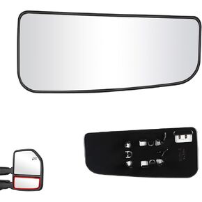 Senzeal Driver Side Heated Lower Mirror Glass Replacement for Ford F150 Truck 2015-2020 Ford F250 F350 Super Duty F450 F550 Truck 2017-2022 Towing Mirror FL3Z17K707V (Left Side)
