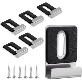 6Pcs Heavy-Duty Metal Mirror Clips Black, Wide Channel Mirror Holder Clips for Large Frameless Mirrors,Mirror Holder Clips Kit for Wall Mounting Hardware