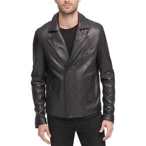 DKNY Men's Leather Motorcycle Jacket