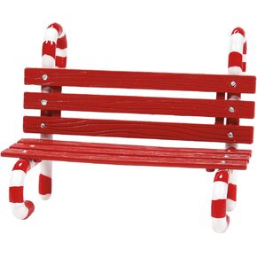 Department 56 Village Collection Accessories Peppermint Candy Cane Bench Figurine, 2.15 Inch, Multicolor