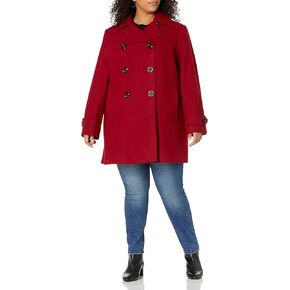 Anne Klein Women's Classic Double Breasted Coat Plus Size