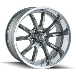 Ridler 650 Grey/Polished Lip Wheel with Painted Finish (20 x 8.5 inches /5 x 127 mm, 0 mm Offset)