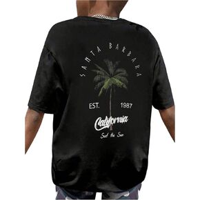 Boy's Letter Graphic Print Tee Shirt Short Sleeve Round Neck Casual Tee Tops