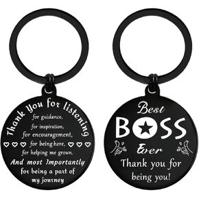 ENGZHI Best Boss Gifts for Men, Thank You Boss Keychain for Boss Day Christmas Boss Leaving Birthday, Male Boss Appreciation