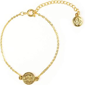 My Saint My Hero Breathe Chain Bracelet - Gold-Tone Benedictine Medal