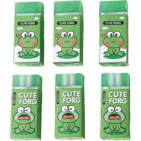 6 Pcs Cute Frog Erasers Cartoon Frog Eraser Kawaii Eraser Pencil Eraser for Students Boys Girls School Office Supplies Kids Eraser (Frog-1)