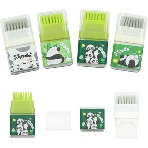 4 Pcs Cute Panda Eraser, Rubber Erasers for Kids, Kids Panda Bear Eraser with Brush for Students School Office Supply Stationery