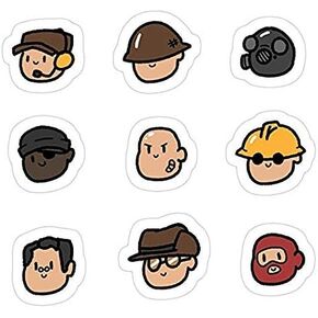 Team Fortress 2 MERC Heads (RED), Team Fortress 2 Decal Sticker Graphic - Sticker Decal