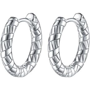 Stainless Steel Braided Knotted Classic Cuff Huggie Earrings