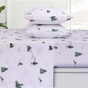 Tribeca Living Sofi Paisley 170-GSM Flannel Extra Deep Pocket Sheet Set with Oversized Flat, 100% Cotton, Super Soft, Warm, Cozy Bed Sheet, Twin Deep Blue SOFIFLOSHETW