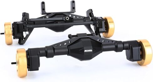 RCAWD UTB18 Capra Brass Weighted Portal Axles Set with Gear Assembly & Wheel Hex & Servo Mount for 1/18 Front Rear Upgrades Parts Trail Buggy Crawlers Silver in Saudi Arabia