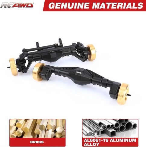 RCAWD UTB18 Capra Brass Weighted Portal Axles Set with Gear Assembly & Wheel Hex & Servo Mount for 1/18 Front Rear Upgrades Parts Trail Buggy Crawlers Silver in Saudi Arabia