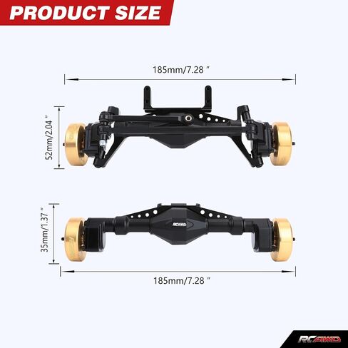 RCAWD UTB18 Capra Brass Weighted Portal Axles Set with Gear Assembly & Wheel Hex & Servo Mount for 1/18 Front Rear Upgrades Parts Trail Buggy Crawlers Silver in Saudi Arabia