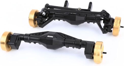 RCAWD UTB18 Capra Brass Weighted Portal Axles Set with Gear Assembly & Wheel Hex & Servo Mount for 1/18 Front Rear Upgrades Parts Trail Buggy Crawlers Silver in Saudi Arabia