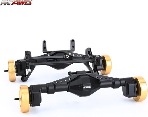 RCAWD UTB18 Capra Brass Weighted Portal Axles Set with Gear Assembly & Wheel Hex & Servo Mount for 1/18 Front Rear Upgrades Parts Trail Buggy Crawlers Silver in Saudi Arabia