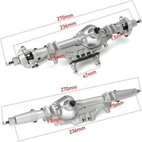 Wraith Axles RC Complete Front Rear Portal Axle Shafts Housings Metal Fit for Axial Wraith RR10 1/10 90018 90048 90053 90018 90020 90045 90056 Upgrade Parts RC Crawler Car - Black in Saudi Arabia